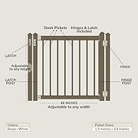 Vista 5 de Kit de puerta (estacas de 1-1/2 pulgadas, blanco) - Kit de puerta de cubierta de aluminio - Puerta montada en hardware para terraza/patio - Se