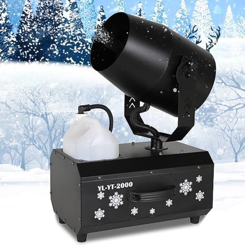 Máquina profesional de nieve, máquina generadora de nieve con giro de 180°, cobertura de 5 a 80 m2, duración sostenida de 30-40 minutos, con control remoto, para Navidad y bodas miniatura 1