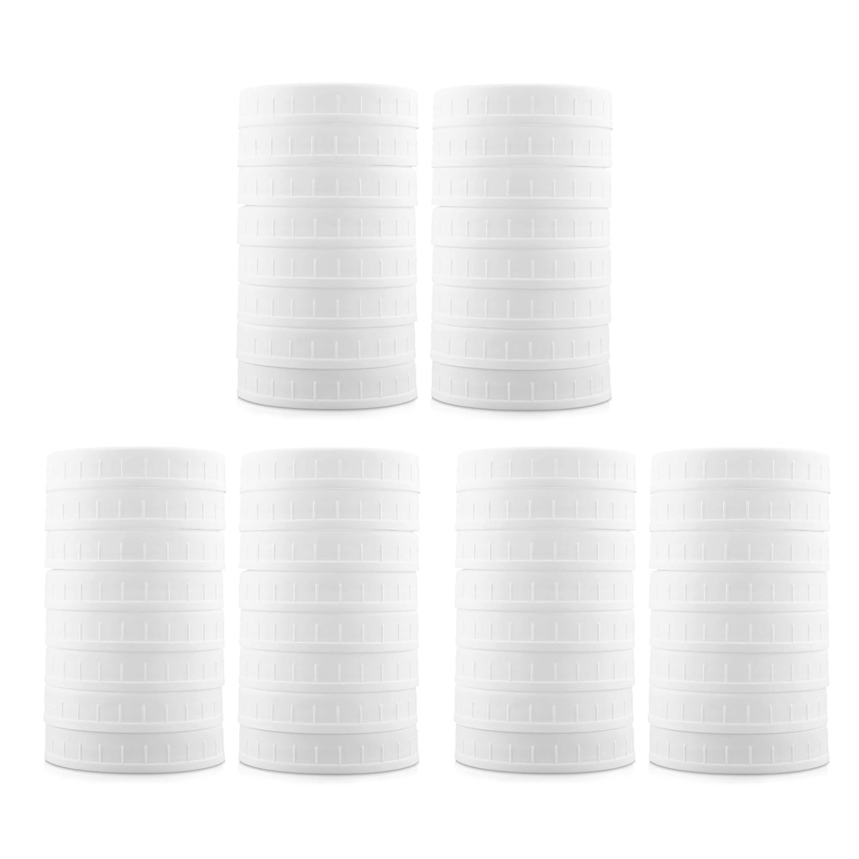 Hndhbfgrt 48 Pack Wide Mouth Jar Lids,Plastic Storage Caps for Canning Jars,Leak-Proof and Anti-Scratch