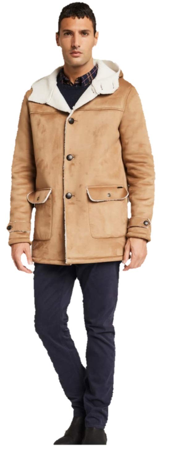 GAUDI' JEANS Cappotto Uomo Gaudì in ecomontone Marrone Chiaro con Cappuccio. A/I 2020/21 Art. 021GU38004 Taglia EU/it XXL