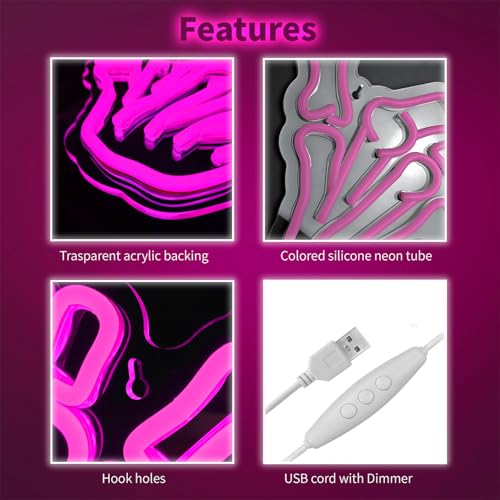 Image of Skeleton Hand Neon Sign,Shaka Skull Hand Neon Signs for Wall Decor Bedroom Home Decor Bar USB Powered LED Neon Light Art Neon Wall Sign Decoration Light