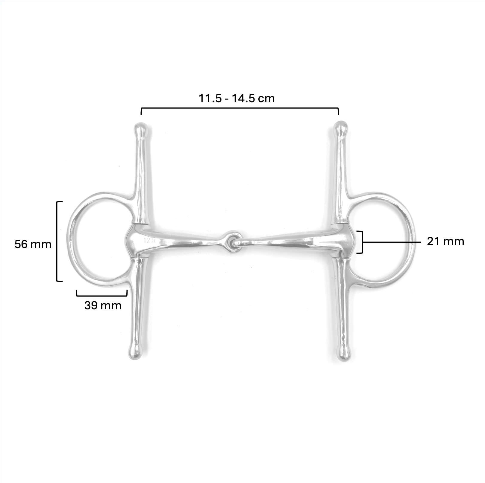 ErgoBit ES0087 Mors à bascule simple cassé anatomique en acier inoxydable 16 mm (12,5 cm)