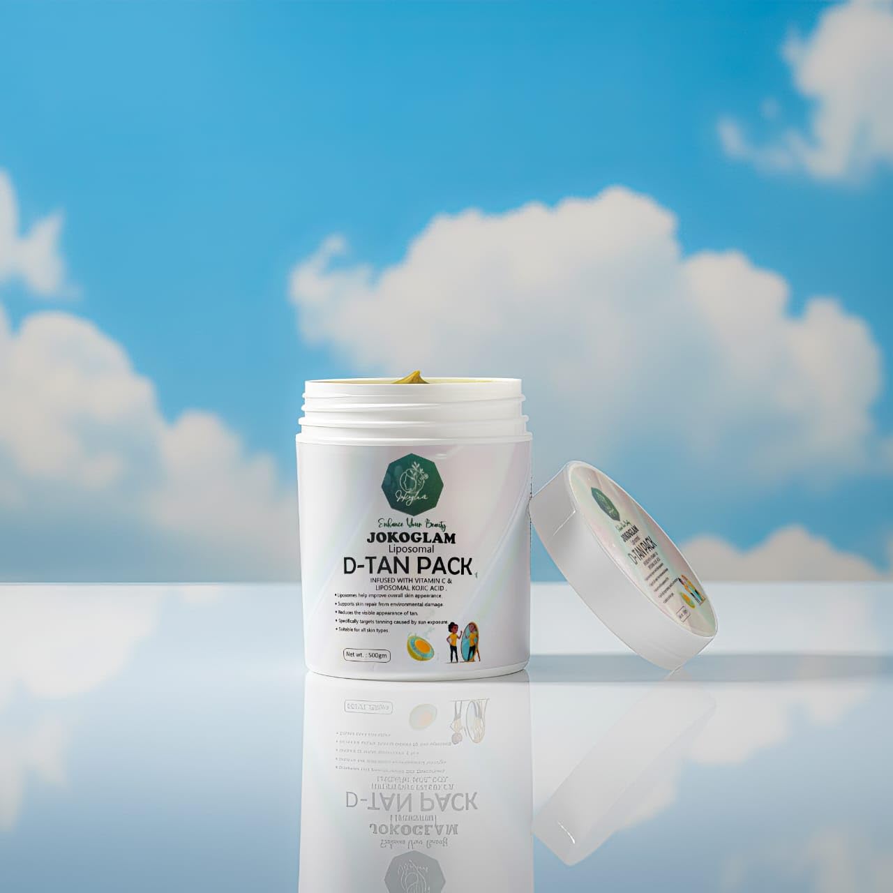 JOKOGLAM Liposomal D-Tan Face and Body Pack Infused with Vitamin C & Kojic Acid | Suitable for Skincare Routine | Damage Skin Protection - 500 g Pack 3