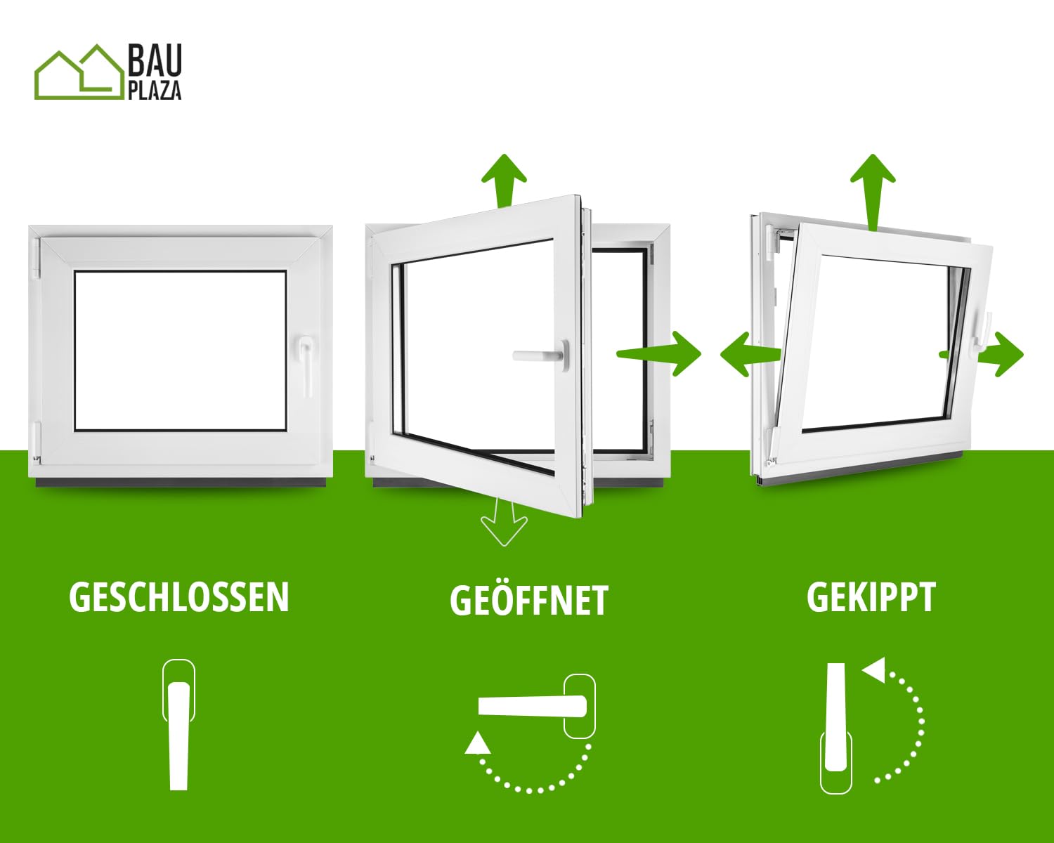 BauPlaza - Finestra In Pvc Bianco - Satinato Vetro Camera Larghezza X Altezza 70 X 55 Cm Apertura Sinistra 700 X 550 Mm Funzione Girevole 94102995