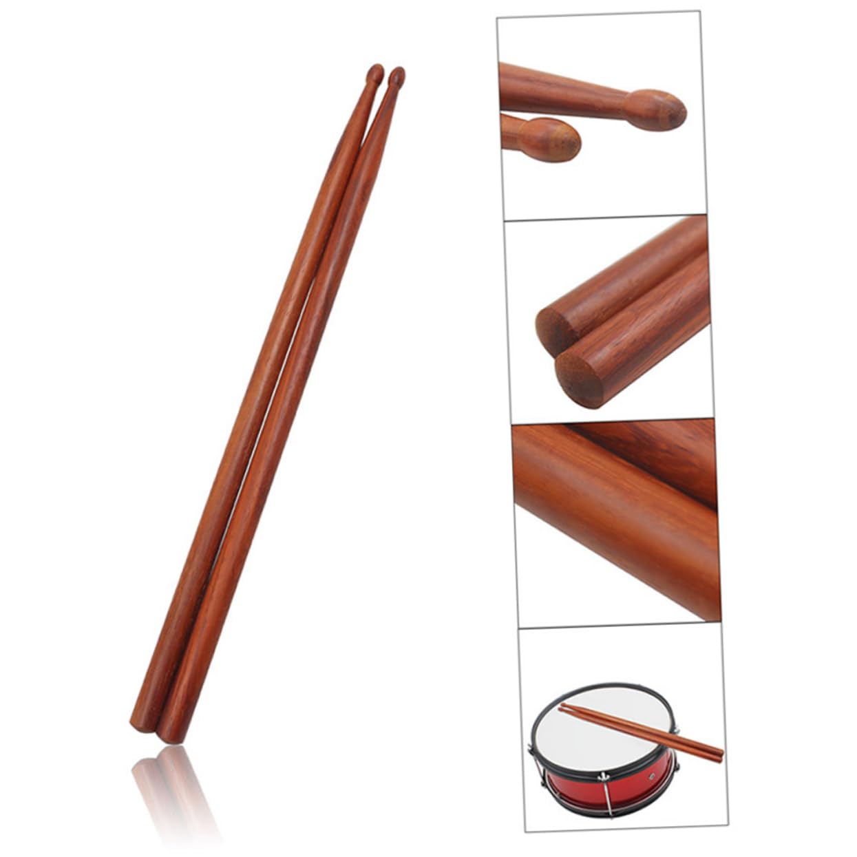 ibasenice 3paia Bacchette Per Batteria Legno Con Punta Bacchette Percussione Resistenti e Comode Per Band Giovanili e Musicisti Finitura Naturale e Materiale