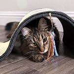 Petlinks Dream Curl Carpet Cat Scratcher, Dual-Surface Cat Scratching Post, Lounge & Hide Scratchers for Cats & Kittens, Gray, Furniture Protector, One Size Fits All Cats - Image 7