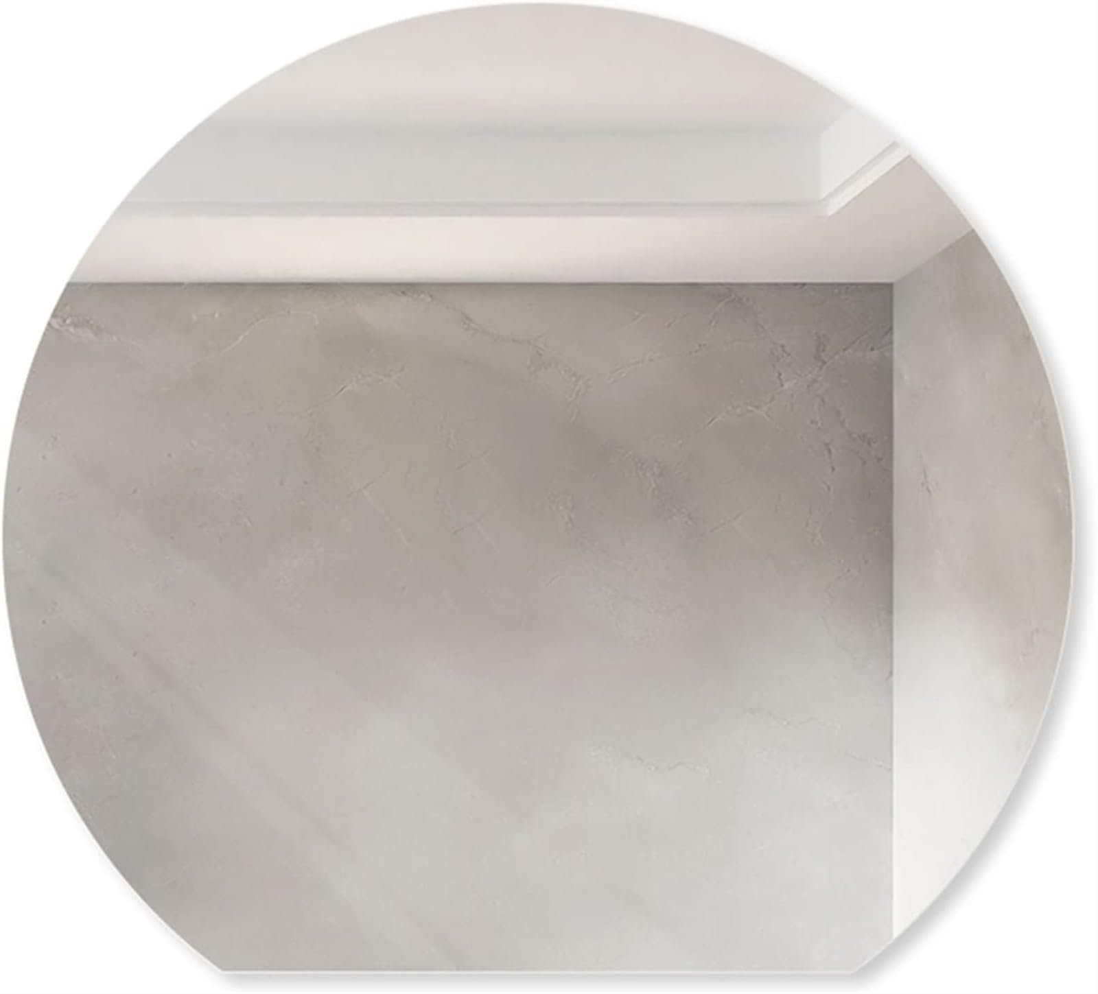 Miroir Mural Argenté HD 80cm - Miroir sans Cadre Semi-Circulaire Lumineux