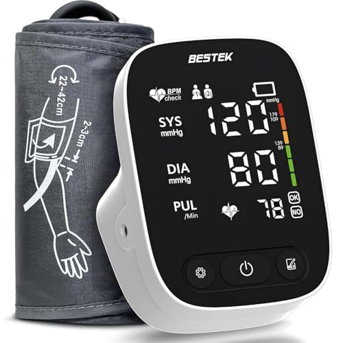 BESTEK Blood Pressure Monitor, Automatic Arm Blood Pressure Monitors for Home Use, Digital Large LED...