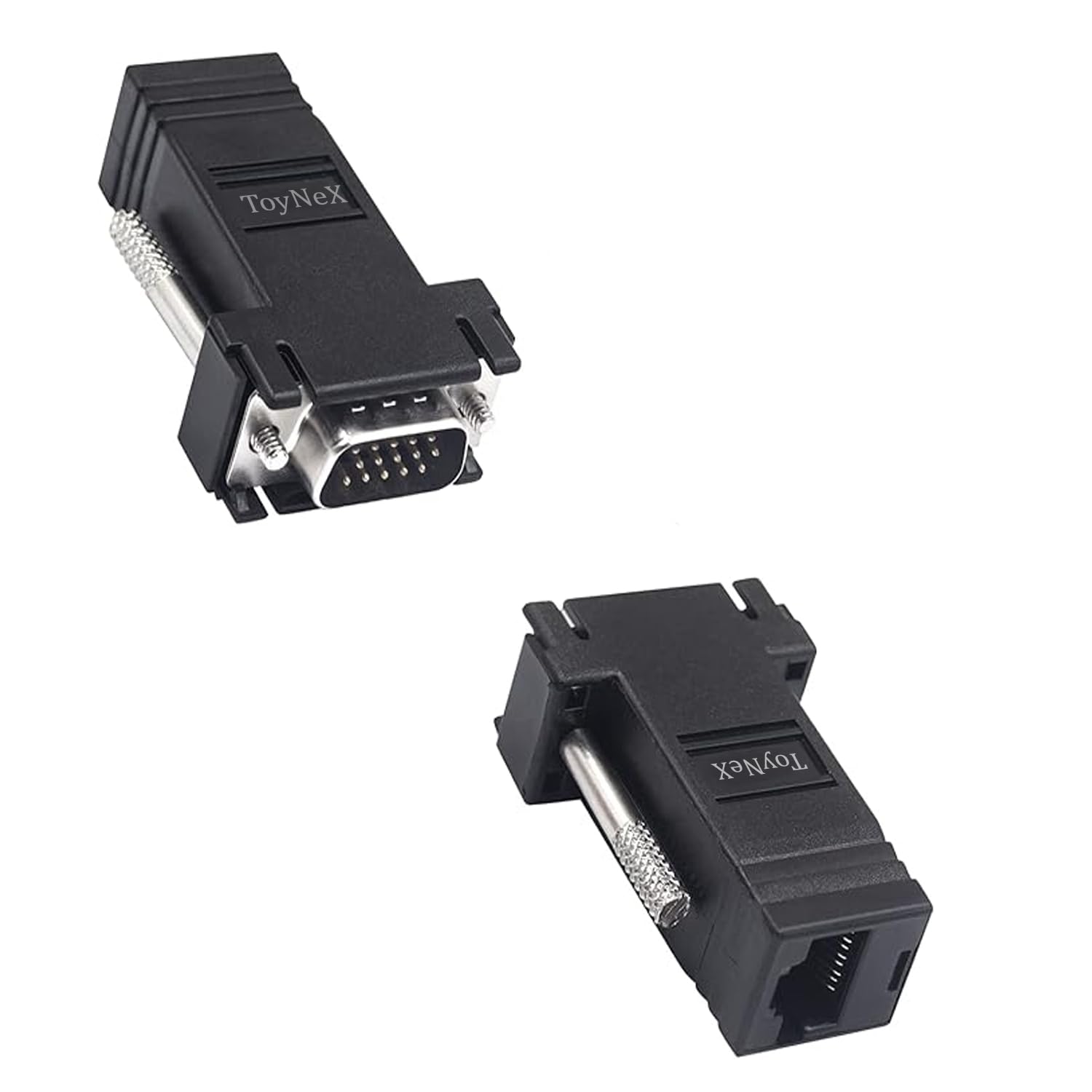 VGA to RJ45 Converter Adapter 15-Pin Male to RJ45 Female Extender Seamless Video Transmission CAT5/CAT6 Ethernet Cable, Plug & Play Compatible with LCD TV PC Projectors Laptops.(1 Pair)-image-32