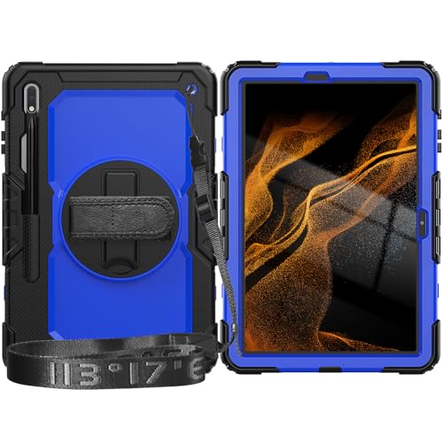 Étui rotatif pour Galaxy Tab S8 Plus avec porte-crayon coque rotative 360