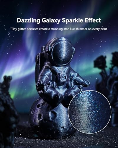 Image of SUNLU Galaxy PLA Filament 1.75mm, Galaxy Peacock, Color-Shifting Pearlescent Glitter PLA, Light-Activated Shine, Smooth Gloss Finish, Neatly Wound, Fits Most FDM Printers,1kg Reusable Spool (2.2lbs)
