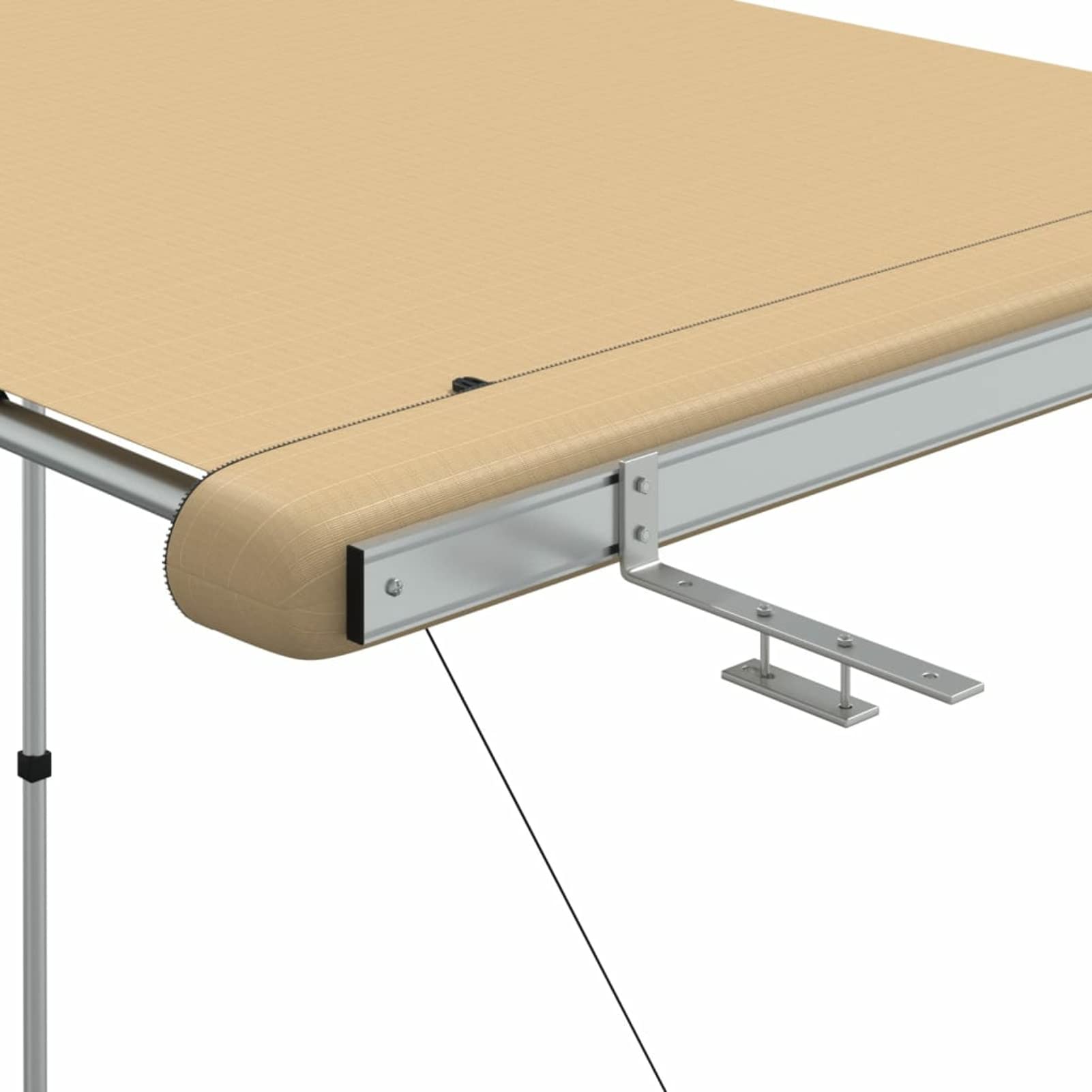 Gecheer Wohnwagen-Markise Balkonmarkise Terrassenmarkise Sonnenmarkise Sonnenschutz Sichtschutz Terrasse Garten Balkon Outdoor-Markise 1,2x2x2,15 m Beige