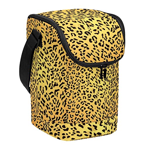 Lonchera para el almuerzo del trabajo con piel de leopardo porta alimentos portátil 2