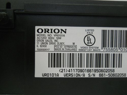Orion Vr0101A Vcr #TOP3