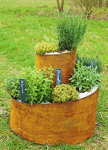 Preisvergleich Produktbild Novaliv Kräuterspirale Naturrost Kräuterschnecke Hochbeet Kräuterbeet Erdbeerturm Kräuterschnecke Kräuterturm Pflanzenspirale Gewürzschnecke Blumenpyramide Pflanzenschnecke Pflanzenring (51 cm Hoch)