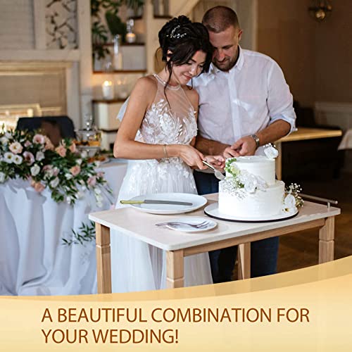 Wedding Cake Knife And Server Set, Cake Cutting Set For Wedding With Stainless Steel Cake Cutter And Pie Server, Wedding Cake Cutting Set For Elegant Wedding Decor, Gift For Birthday, Events (Gold) #TOP5