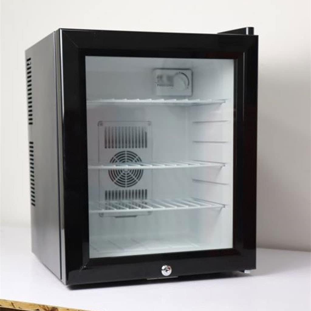 30L Wine Cooler/Cabinet Beverage Refrigerator Small Front Glass Door with 3 Movable Partitions and LED Indoor Lighting 6-18°C Counter Top Bar Fridge Black