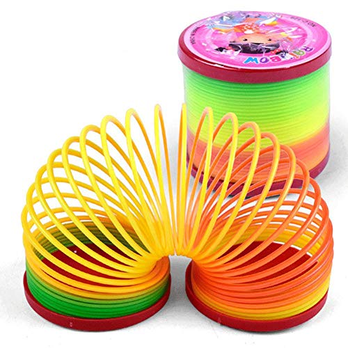 Johouse Rainbow Magic Spring, 12Pcs Colorful Rainbow Neon Plastic Spring Toy Easter Basket Stuffers For Boys Girls Gift Toys, Easter Eggs Hunt For Kids #TOP1