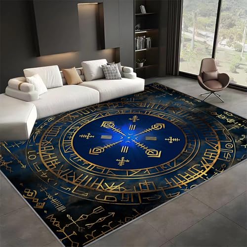 Tapis salon runes vikings pour une deco de chambre chaleureuse