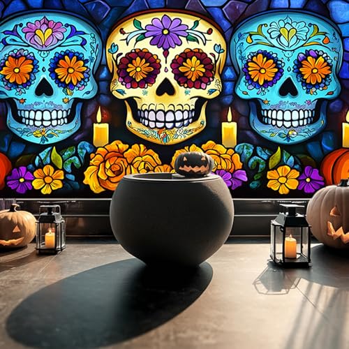 HOMETITUTE Vinilo Decorativo Día de Muertos 39.3x17.7 in miniatura 4