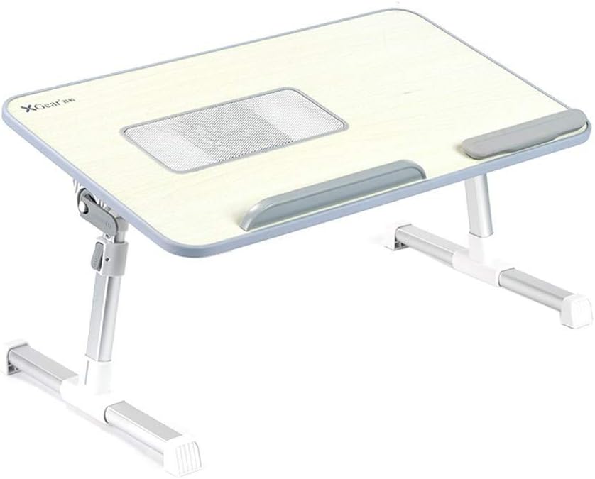 Escritorio Ajustable para Computadora Portátil, Mesa De Bandejas Plegables De Instalación Gratuita con Ventilador De Enfriamiento USB, Escritorio, Mesa De Soporte Portátil Inclinable, Escritorio Par