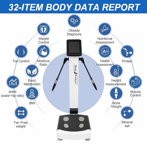 LABFENG Professional Body Fat Analyzer, 32 Body Composition Analyzer, 10-inch High-Definition Screen Body Composition Analyzer, Body Fat Measurement Device for Homes, Gyms, Medical Clinics