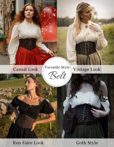 Scarlet Darkness Women Wide Belt Elastic Waist Belt Lace-up Corset Belts for Dress3