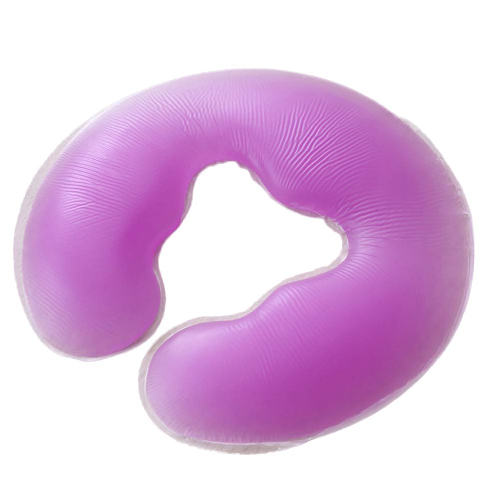 Healifty U-Shaped Hole Pillow Face Massage Sleeping Lying Pillow Silicone Pad for Beauty Salon Spa Massage Parlors 1PC (Purple)