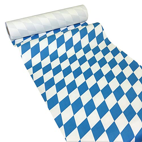 JUNOPAX 38570915 Oktoberfest - Camino de Mesa de Papel (50 x 0,40 m), diseño de Rombos, Color Azul