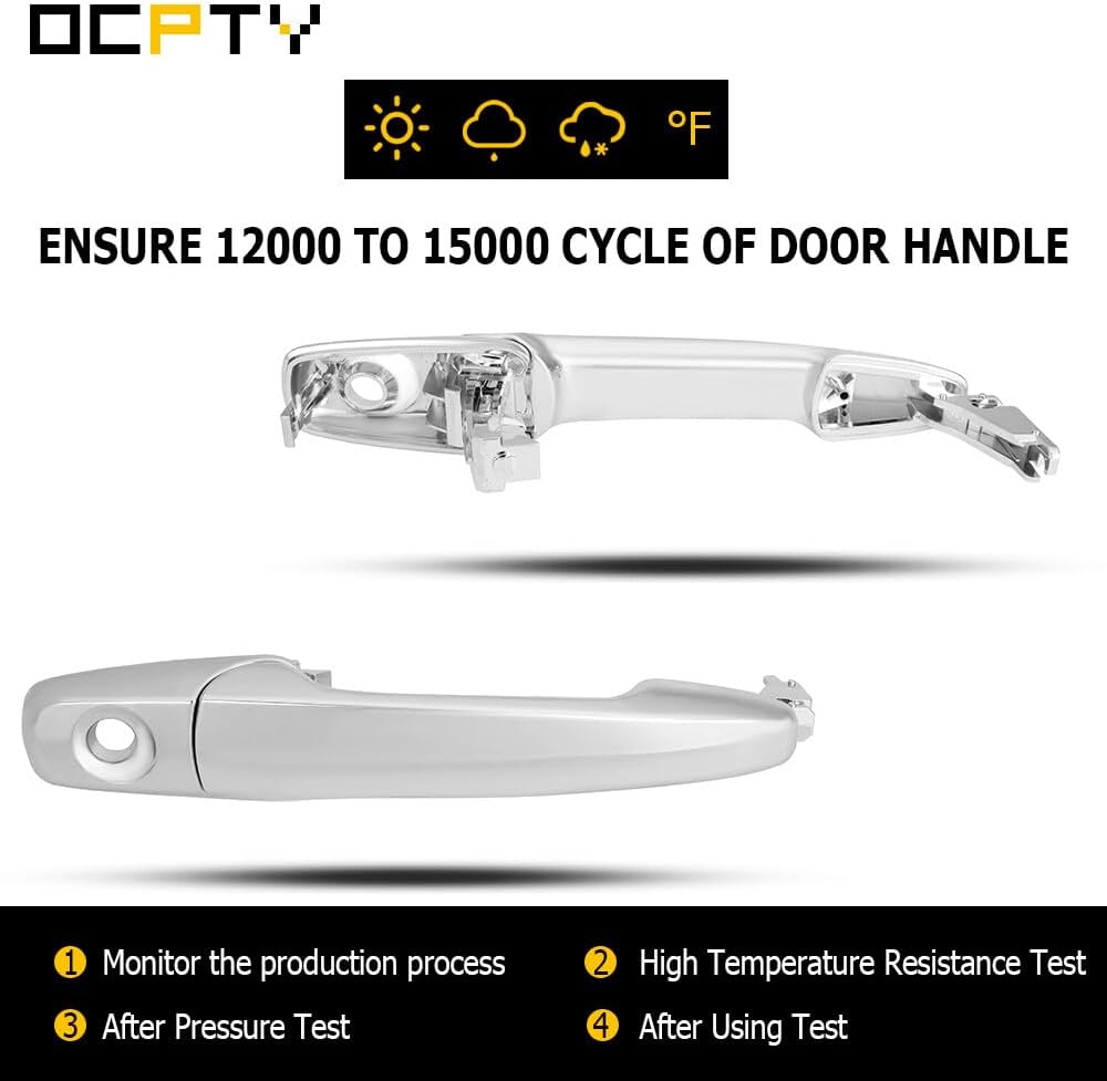 OCPTY Door Handle Exterior Front Driver Passenger Side Replacement fit 2007-2012 Edge Flex for Lincoln MKX Outside Door Handles Chrome