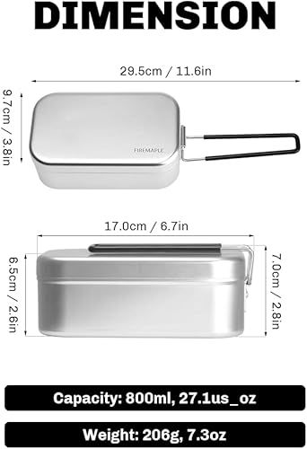 Miniatura 5 de Fire-Maple Fiambrera Frost Bento de calentamiento rápido para campamento, con mango plegable (27.1 fl oz), trajes de autosuficiencia, ideal para