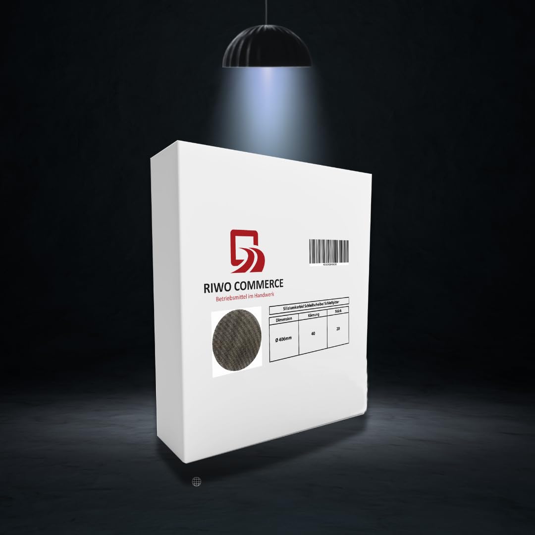 20 pezzi dischi griglia retine abrasivi per levigatrici monodisco con disco di trasmissione Ø 406 mm. Dischi utilizzo bifacciale rete in carburo di silicio, ideali per legno e calcestruzzo. Grana 120