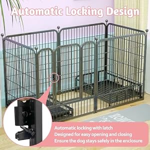 Dog Playpen, 6 Panels Indoor Doggy Fence Exercise Pen Portable Puppy Kennel Heavy Duty Metal Enclosure Outdoor Corral Crate Cage for Small Medium Dogs Rabbits Cats (Large) Dog Playpen, 6 Panels Indoor Doggy Fence Exercise Pen Portable Puppy Kennel Heavy Duty Metal Enclosure Outdoor Corral Crate Cage for Small Medium Dogs Rabbits Cats (Large)