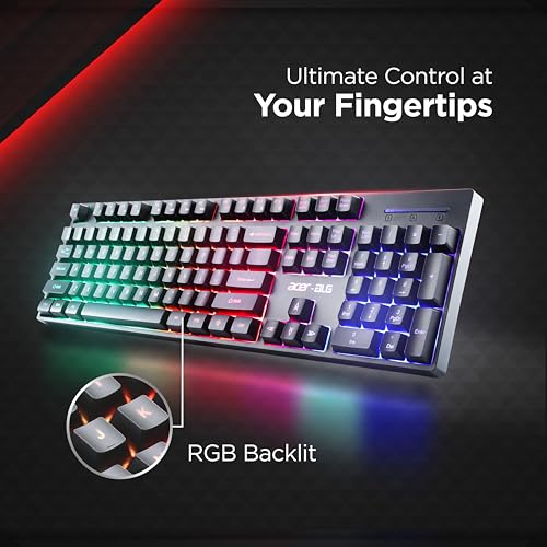 Acer 4 in 1 Wired Gaming Combo, 7 Color LED Backlit Keyboard, RGB Mouse (1200/1600/2400 DPI), Premium Gaming Headset (50mm Driver, 120dB) with Mixed Light Effect, Fabric Weave Mousepad (Black) 9 51ZFCSMqlQL