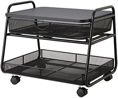Safco Products Onyx Under-Desk Mobile Machine Stand, Black, 21"W x 16"D x 17.5"H