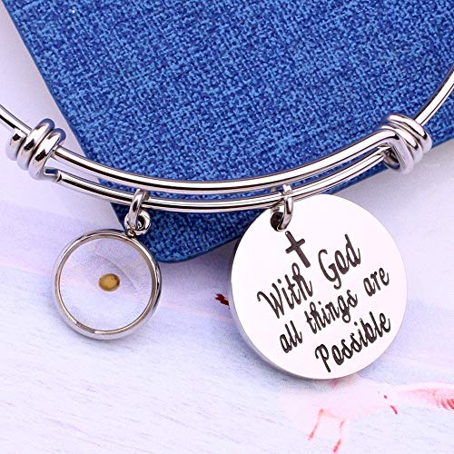 with God All Things are Possible Mustard Seed Keychain Faith Gift2