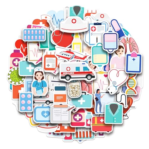100 Pack Nurse Stickers Medical Healthcare Doctor Party Favors Gift Birthday Decorations Gifts