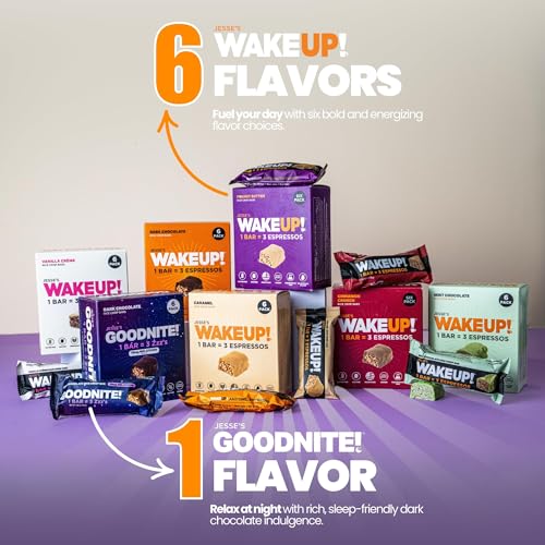 Image of WAKE UP! Caffeinated Caramel Bars, 3 Espressos, 4 Pack (24 Bars)