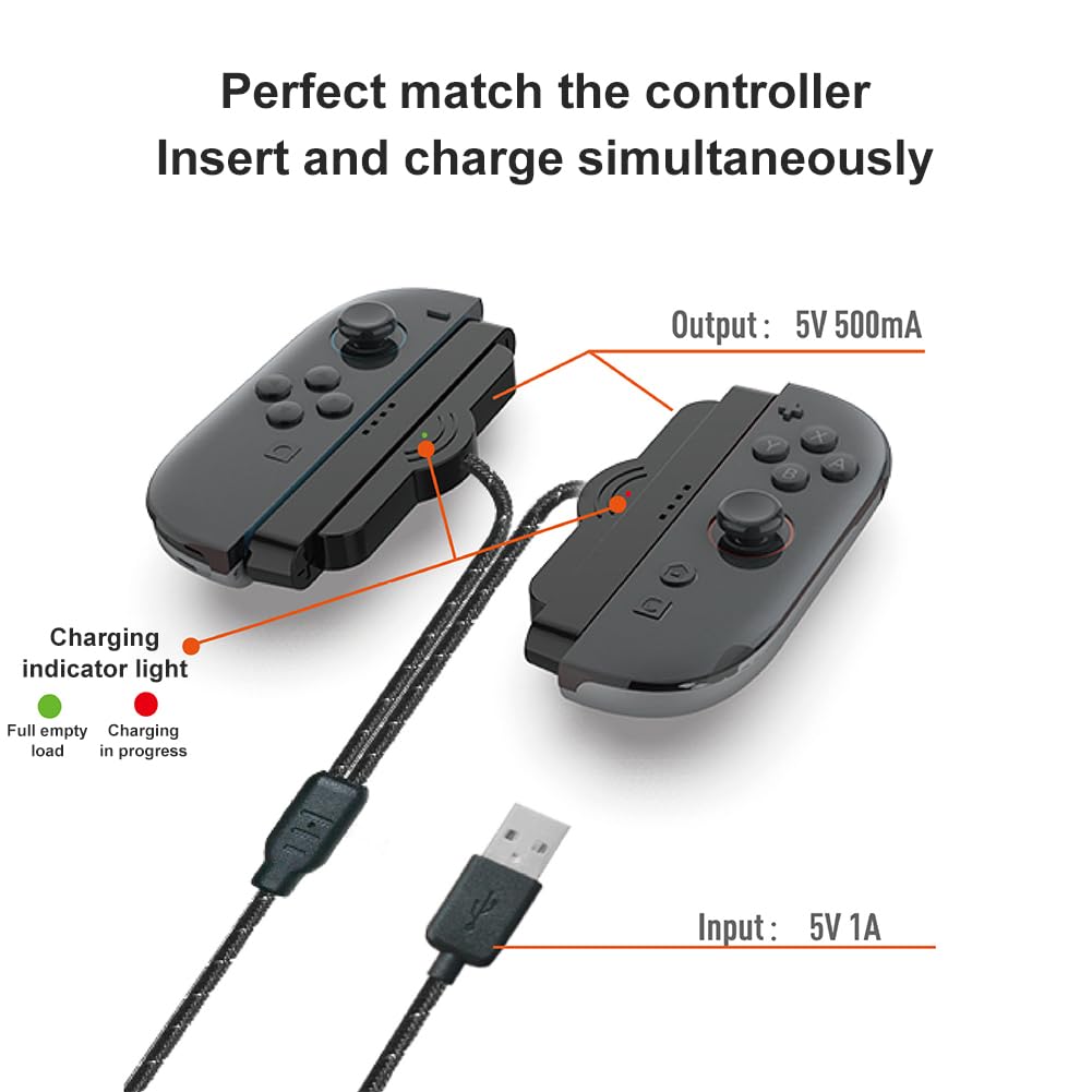 Cavo di ricarica universale 2 in 1 per Switch2 Joy-Con controller pratico e resistente