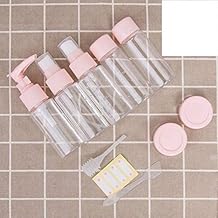Multipurpose 7pcs Portable Travel Cosmetics Container Plastic Bottle Set Travel Cosmetic Bottles Shampoo Bottle Toiletries Liquid Containers Spray Bottles (PINK)