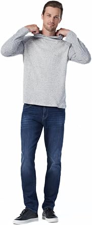 بنطلون جينز Mavi Marcus Feather Blue Slim Straight للرجال، بنطلون عمل للرجال، بنطلون جينز كلاسيكي مستقيم الساق للرجال