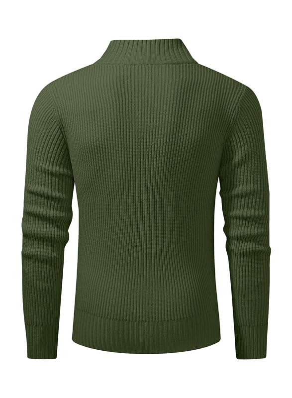 JMIERR Mens Casual Button Down Pullover Sweaters Slim Fit Turtleneck Basic Knitted Long Sleeve Mens Lightweight Sweater4