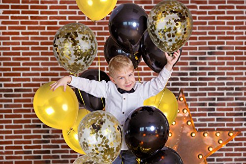 Graduation 2023 Decorations Gold Black Balloons Metallic Gold Balloon 12 Inch Black Balloon Gold Confetti Balloons 36 Pack For Birthday Class Of 2023 Decors #TOP5