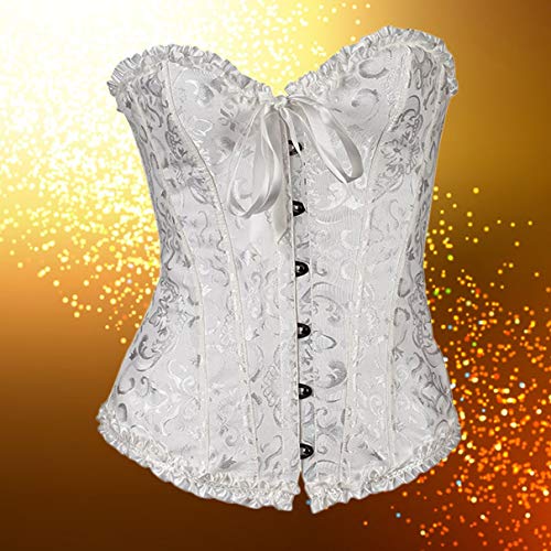 Kaczmarek Lady Sexy Corset Basque Top Lingerie Feminina Vestido Tamanho 3XL Branco