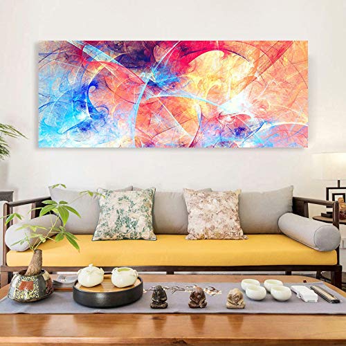 Impression sur toile moderne abstrait art colore 50x150 - 3