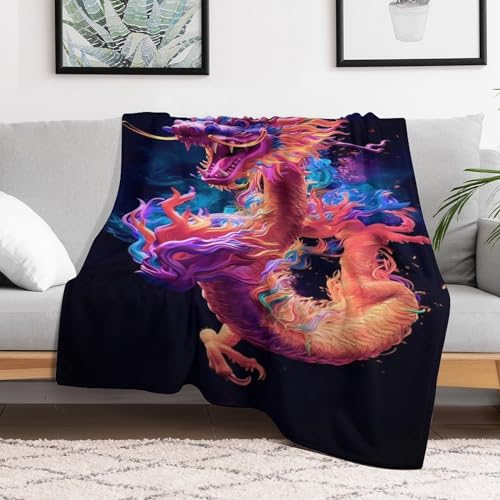 Couverture Facile À Manipuler Plaid Flannel Dragon Anti-Frisson