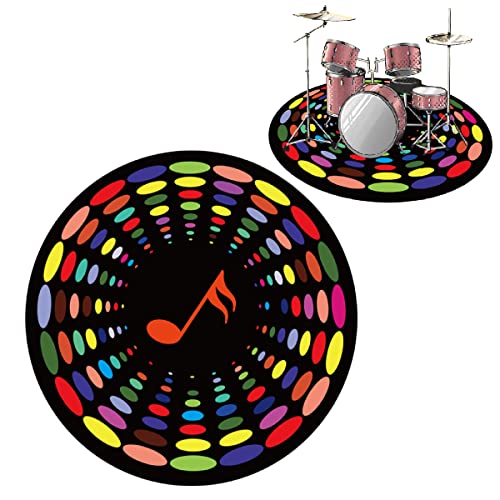 Drum Rug, Drums Kits Mat Non-Slip, Round Soundproof Mat, Soundproof Blanket, Carpet for Electronic Drum Kits, Bass Drum Snare, Percussion, Piano, Musical Instrument(Size:160cm,Color:Style 4)