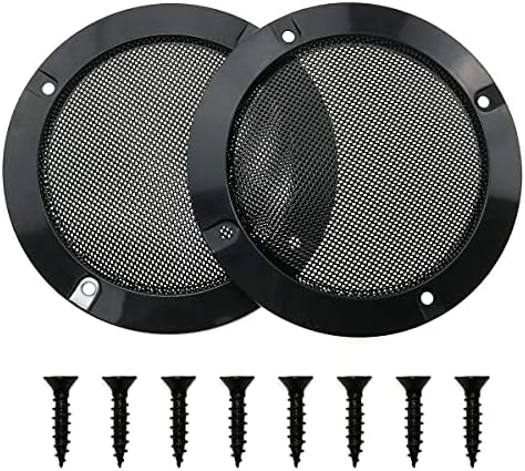 MEETOOT 2pcs Cold Rolled Steel Loudspeaker Net Cover 4" Grill Cover with Mounting Screws for DIY Speaker and Car Speaker