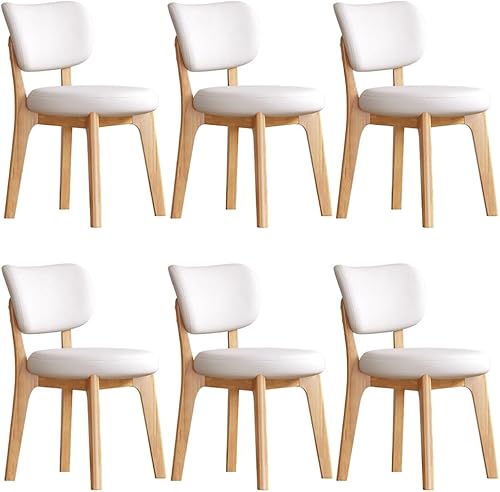Miniatura 54 de YVYKFZD Juego de sillas de comedor, sillas de cocina sin brazos de madera, silla de comedor con respaldo curvo, silla tapizada de cuero para sala de