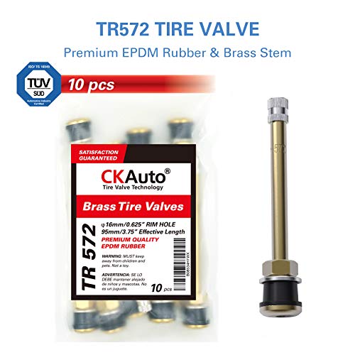 Image of CKAuto TR572 Brass Commercial Truck Valve Stems 3 3 /4 inch Eff. Length, 10 pcs